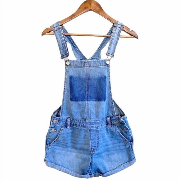 PacSun Shadow Pocket Denim Jean Shorts Overalls - Picture 1 of 9